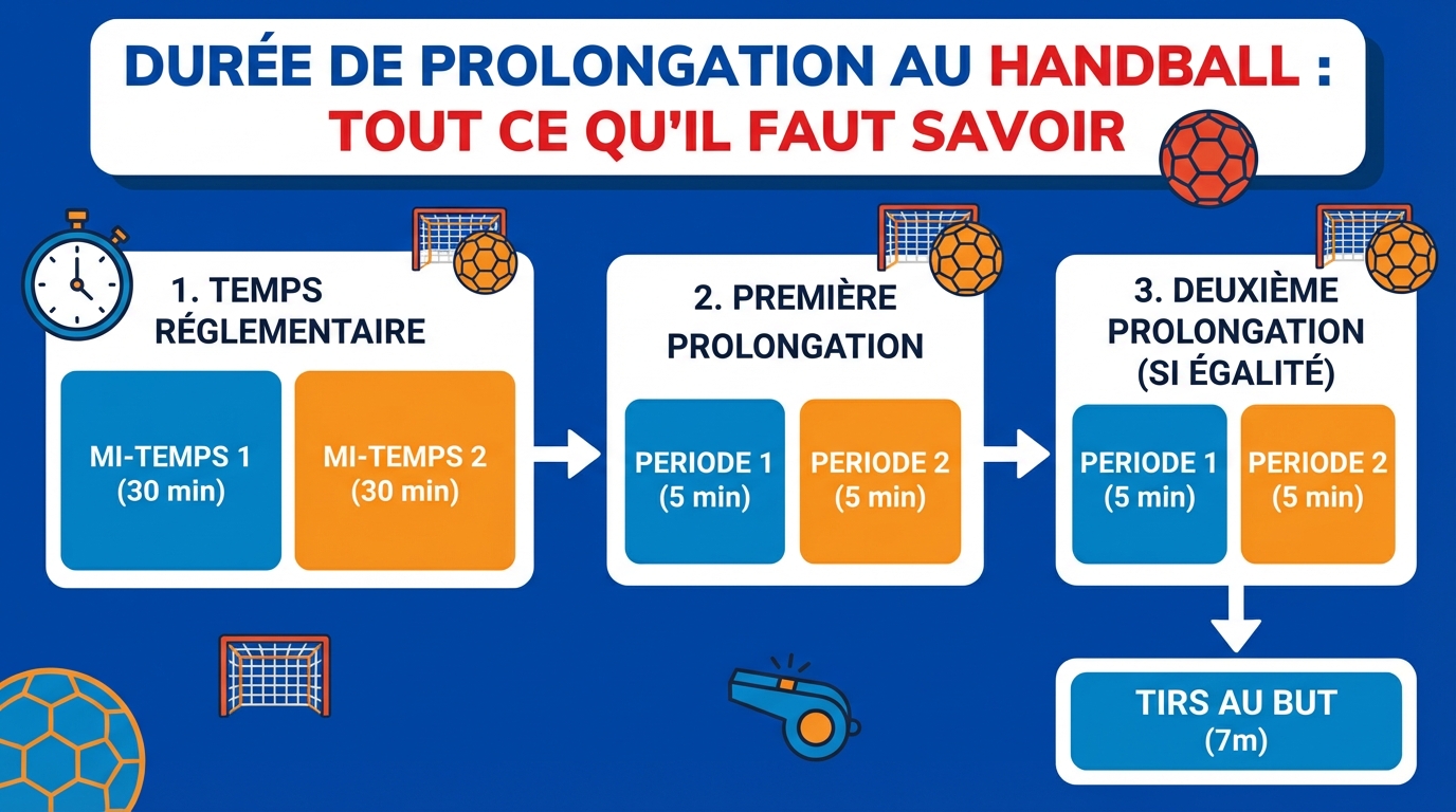 Durée de prolongation au handball : tout ce qu'il faut savoir 1 Durée des prolongations
