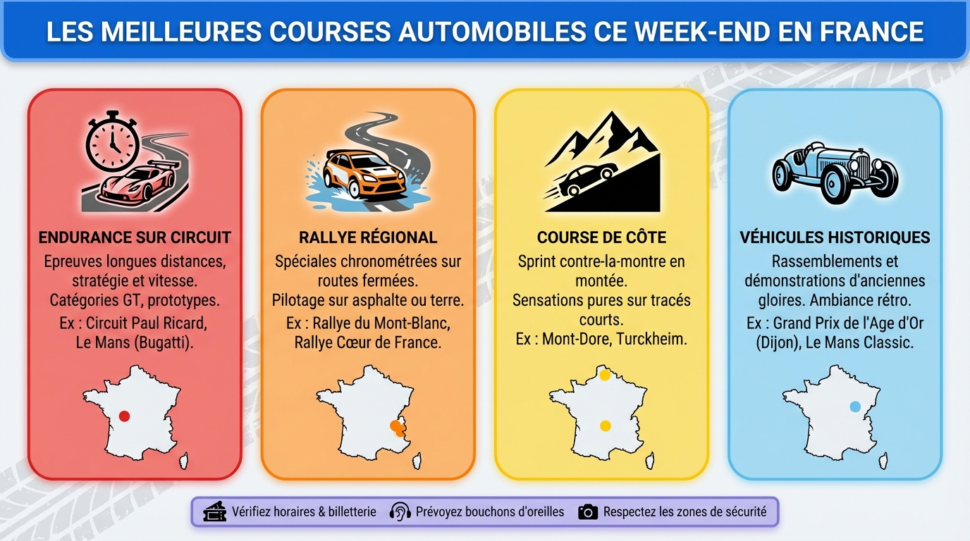 Les meilleures courses automobiles ce week-end en france 1 Lieux et circuits à ne pas manquer