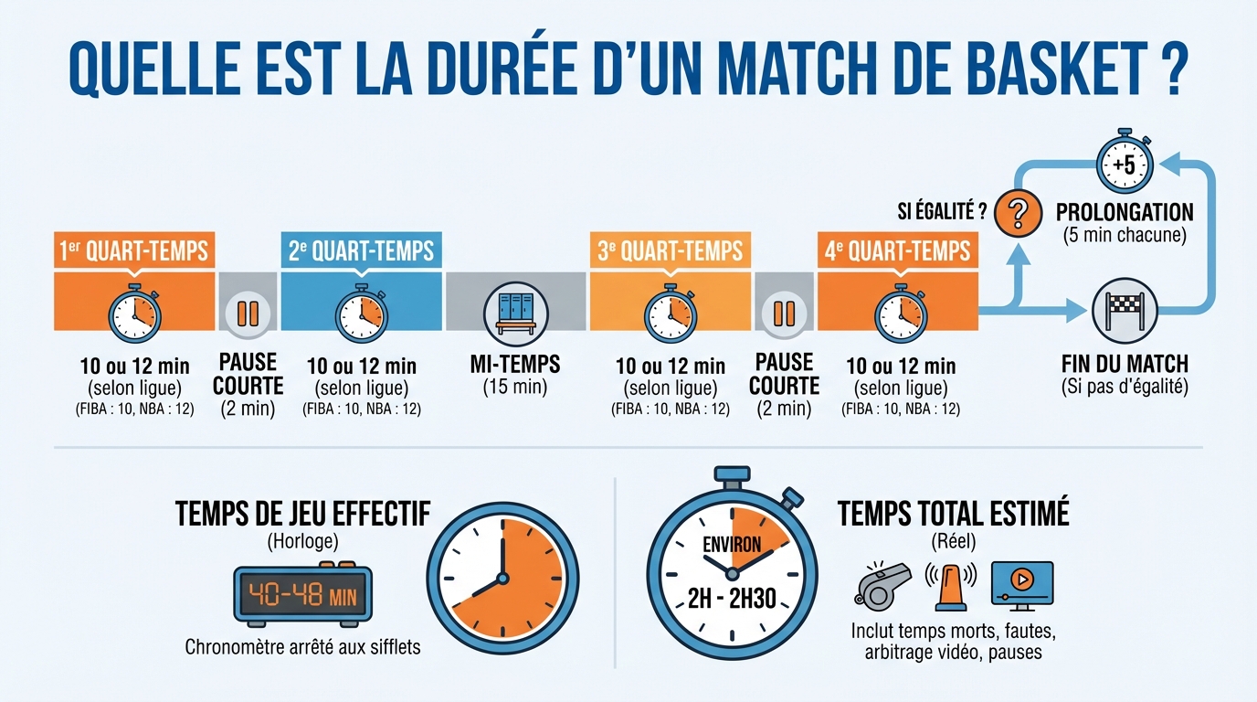Quelle est la durée d'un match de basket ? 1 Variations selon les compétitions