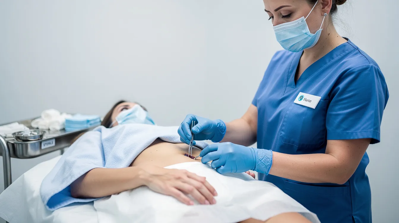 Le processus de retrait des agrafes chirurgicales